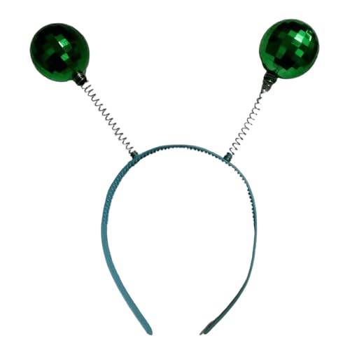 LAIOUSN Schimmerndes Silber-Stirnband, Party-Haarschmuck, Kostüm, Kopfbedeckung für Halloween-Party, mit zwei runden Alien-Bällen von LAIOUSN