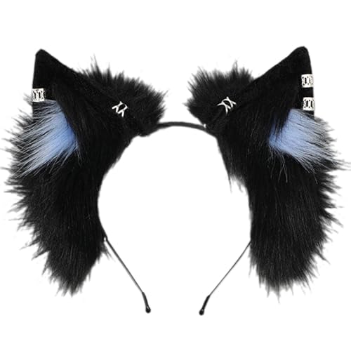 LAIOUSN Stilvolle Füchse Ohren Haarreifen Stirnband Kostüm Kopfbedeckung Bequemes Plüsch Zubehör für Kinder und Erwachsene Halloween Cosplay Zubehör von LAIOUSN