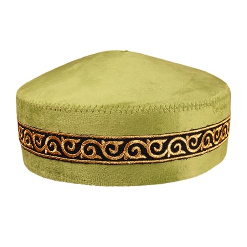 LAIOUSN Traditionelle blaue Totenkopfmütze, weiches Polyester, religiöse Zeremonie, kulturell bestickt, Kopfbedeckung, Bühnenkostüm, Vintage-Hidschab-Hut LAIOUSN Traditionelle blaue Totenkopfmütze, weiches Polyester, religiöse Zeremonie, kulturell bestickt, Kopfbedeckung, Bühnenkostüm, Vintage-Hidschab-Hut von LAIOUSN