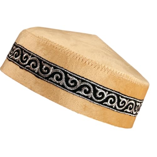 LAIOUSN Traditionelle blaue Totenkopfmütze, weiches Polyester, religiöse Zeremonie, kulturell bestickt, Kopfbedeckung, Bühnenkostüm, Vintage-Hidschab-Hut LAIOUSN Traditionelle blaue Totenkopfmütze, weiches Polyester, religiöse Zeremonie, kulturell bestickt, Kopfbedeckung, Bühnenkostüm, Vintage-Hidschab-Hut von LAIOUSN