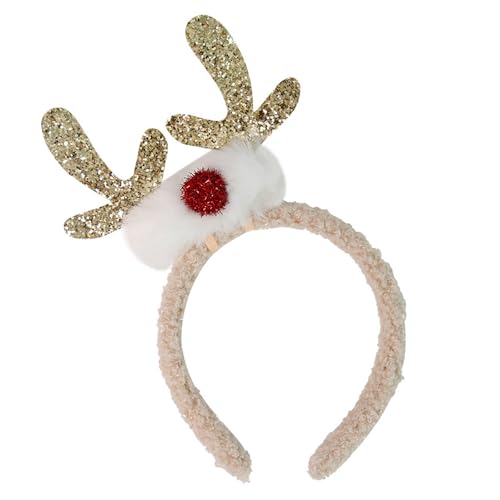 LAIOUSN Weihnachts-Rentier-Haarreif mit Ohren, festliches Elch-Kostüm, Haarschmuck, Kopfschmuck, Dekoration für Kinder, Weihnachts-Kopfbedeckung von LAIOUSN