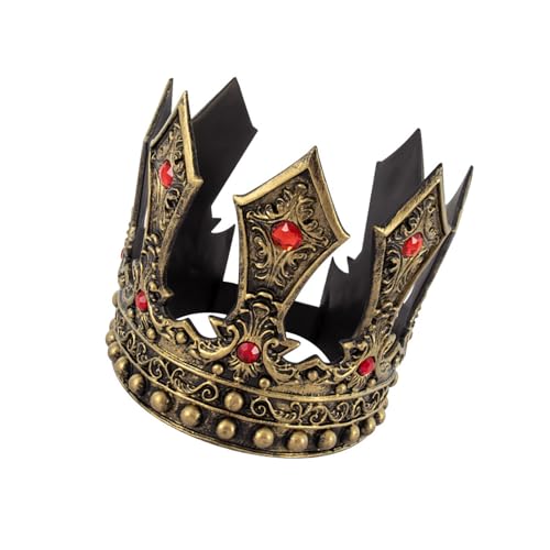 Luxuriöse antike Königskrone, Haarreif für Cosplay, Party, Bräutigam, Kostüm-Requisiten, Kopfschmuck, bequem und verstellbar, Bühnenauftritte Krone von LAIOUSN
