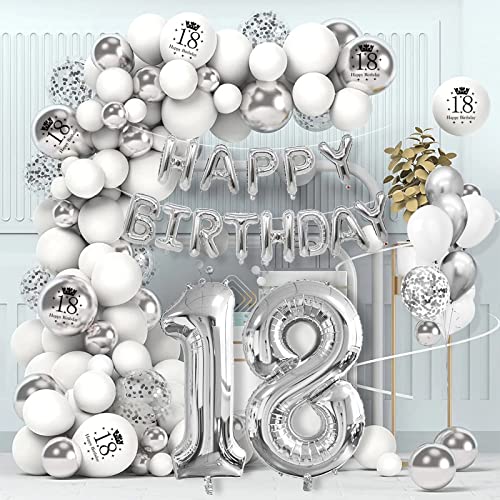 18 Geburtstag Deko, Geburtstagsdeko 18. Geburtstag Junge, Deko Silber 18. Geburtstag Junge Luftballons Geburtstag, Happy Birthday Girlande Ballon für Mann 18 Jahr Geburtstagdeko 18 Geburtstag Deko, Geburtstagsdeko 18. Geburtstag Junge, Deko Silber 18. Geburtstag Junge Luftballons Geburtstag, Happy Birthday Girlande Ballon für Mann 18 Jahr Geburtstagdeko von LAISLLA