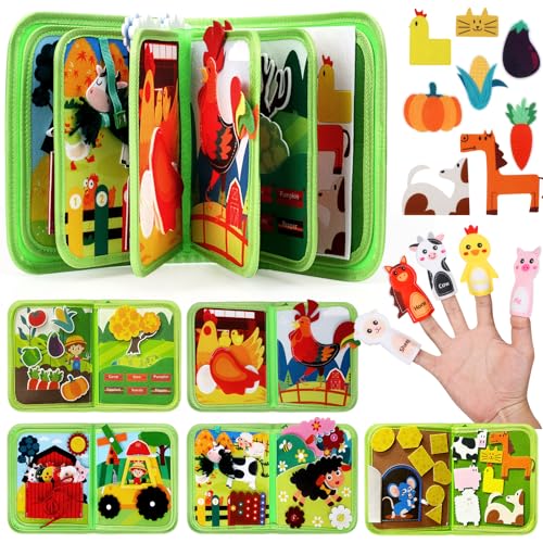 LAISLLA Busy Board ab 1 Jahr, Busy Book für Kinder Geburtstagsgeschenke, Montessori Busy Board aus Weichem Filzbuch für Frühe Bildung, Busy Book für Montessori Spielzeug ab 1 2 3 Jahr LAISLLA Busy Board ab 1 Jahr, Busy Book für Kinder Geburtstagsgeschenke, Montessori Busy Board aus Weichem Filzbuch für Frühe Bildung, Busy Book für Montessori Spielzeug ab 1 2 3 Jahr von LAISLLA