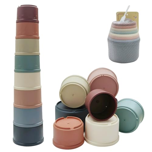 LAIVIYA Baby Stacking Cubes, 8PCS Baby StackingToys, StackingCup Toy, Baby&Kleinkind Stacking Cups, Baby&Kleinkind StackingCups, Geschenke für BabyMädchen, Junge, Montessori Educational T von LAIVIYA