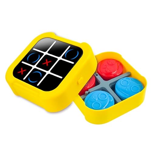 Tic Tac Toe Bolt Spiel 4-in-1 Elektronisches Tic Tac Toe Spiel Zappelspielzeug Brettspiele Elektronisches Digitales Tic Tac Toe-Spiel Puzzlespielkonsole für Kinder und Erwachsene (Gelb) von LAIVIYA