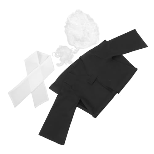 LALADEFIEE Kleinkind Richter Outfit Perücke Set Jungen Und Mädchen Rollenspiel Richter Anwalt Anzug Karriere Rollenspiel Perücke Party Richter Perücke Jungen Und Mädchen Unterhaltung von LALADEFIEE