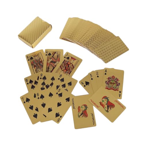 LALADEFIEE 1 Satz Goldfolie Pokerkarten wasserdichte Spielkarten für Unterhaltung für Zuhause Bar und Büro LALADEFIEE 1 Satz Goldfolie Pokerkarten wasserdichte Spielkarten für Unterhaltung für Zuhause Bar und Büro von LALADEFIEE
