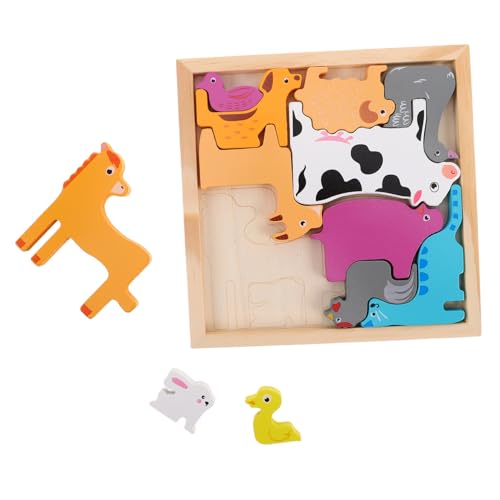 LALADEFIEE 1 Set Kinder Holzpuzzle Spielzeug Tier Sortier- Und Stapelspielzeug Bauernhoftier Klobiges Puzzle Für Kinder Im Vorschulalter Kleinkinder Lehrspielzeug LALADEFIEE 1 Set Kinder Holzpuzzle Spielzeug Tier Sortier- Und Stapelspielzeug Bauernhoftier Klobiges Puzzle Für Kinder Im Vorschulalter Kleinkinder Lehrspielzeug von LALADEFIEE