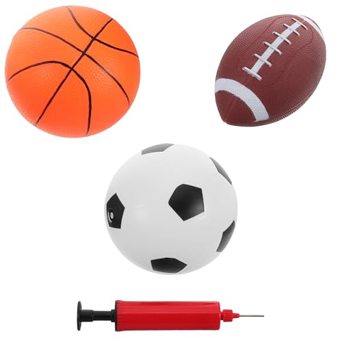 LALADEFIEE Geschicklichkeitsfördernder PVC-Basketball Für Kleinkinder 3er-Pack Weich Federnd Mit Pumpe Zum Spielen von LALADEFIEE