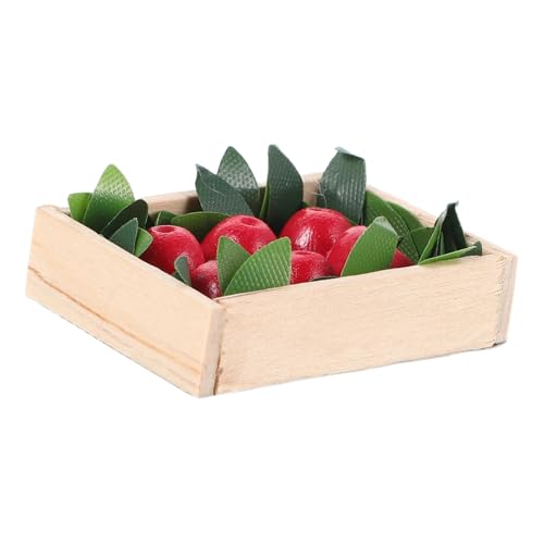 LALADEFIEE 1 Set Mini-puppenhauskiste: 1:12 Miniatur-lebensmittelbox Aus Holz Mit Obstmodell – Kleiner Küchenkorb – Mini-Haus-landschaftsornament-Modell von LALADEFIEE