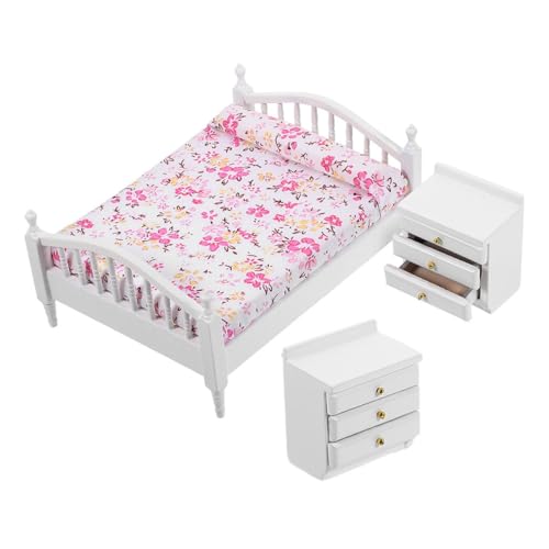 LALADEFIEE 1 Set Miniaturbett Mit Mini-nachttisch – Puppenhausbett, Puppenhausmöbel, Puppenhauszubehör Für Miniaturhaus, Spielhauszubehör LALADEFIEE 1 Set Miniaturbett Mit Mini-nachttisch – Puppenhausbett, Puppenhausmöbel, Puppenhauszubehör Für Miniaturhaus, Spielhauszubehör von LALADEFIEE