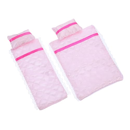 LALADEFIEE 1 Set Miniature Dollhouse Etagenbett Set 17 cm Puppenbettblätter Und Kissen Doppelte Schicht, Die Einfach Für Puppenbaummöbel Geeignet Ist, Geeignet. von LALADEFIEE