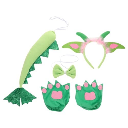 LALADEFIEE 1 Set Plüsch-stirnband Mit Dinosaurier- : Tier-cosplay-zubehör Für Die Halloween-rollenspielbühne – Handschuhe Und Für Karneval von LALADEFIEE