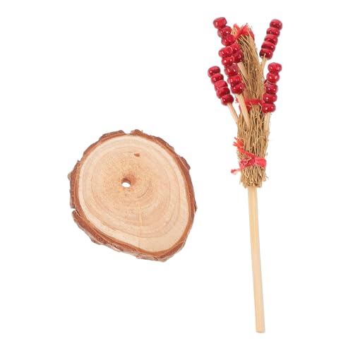 LALADEFIEE 1 Set Puppenhaus Essen Miniatur Tiny Candied Haws Requisiten Mini Chinesische Snacks Für Kinder Rollenspiel Miniatur Puppenhaus Zubehör Mit Sockel von LALADEFIEE