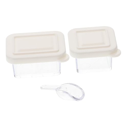 LALADEFIEE 1 Set Puppenhaus-Layout-Requisiten, Lunchbox Und Löffel-Set, Miniatur-lunchboxen, Modellsimulation, Lebensmittelbox, Puppenhaus, Kleine Lunchboxen von LALADEFIEE