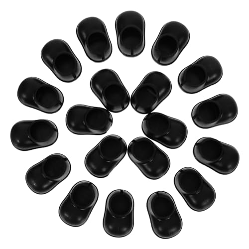 LALADEFIEE 10 Paare Regenstiefelzubehör Minischuhe aus Kunststoff Simulation Boot-Modelle kleine Regenschuhdekorationen Mini -Szene schmücken Puppenkleid Puppenschuhe Plastik Schwarz von LALADEFIEE