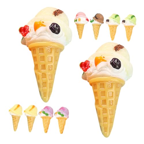 LALADEFIEE 10 Stück Künstliche Eiswaffel Teiliges Realistisches Modell für Dekoration und Schaufenster Mixed Color Lebensechte Nachbildung für Dessert Requisiten und Kreative Displays von LALADEFIEE
