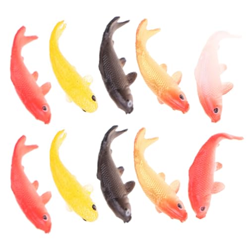 LALADEFIEE 10 Stück Teiliges Miniatur Koi Fischmodelle Bunte Dekoration für Aquarien Terrarien und Puppenhäuser Realistische Gestaltung für Lebendige von LALADEFIEE