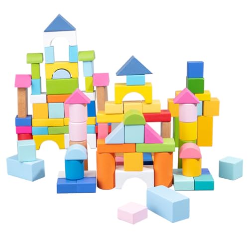 LALADEFIEE 100 Stück Teiliges Geometrisches Holzbausteine für Kleinkinder Abgerundete Kanten Bunte Montessori Lernspielzeug Fördert Räumliches Denken Kreativität und Feinmotorik bei Kindern LALADEFIEE 100 Stück Teiliges Geometrisches Holzbausteine für Kleinkinder Abgerundete Kanten Bunte Montessori Lernspielzeug Fördert Räumliches Denken Kreativität und Feinmotorik bei Kindern von LALADEFIEE