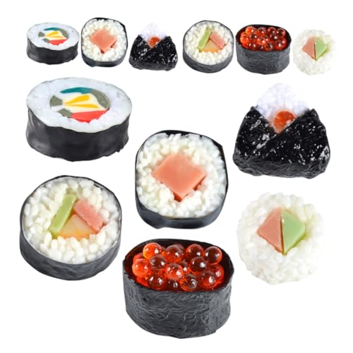 LALADEFIEE 12 Stück Teiliges Realistisches Sushi Modell aus Nori Künstliche Japanische Requisiten für Küchendekor Präzise Simulation Japanischer Sushi sorten für Fotografie Display und von LALADEFIEE