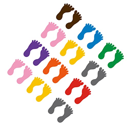 LALADEFIEE 12paare PVC Fußabdruck Aufkleber Für Kinderzimmer Bunte Bodensticker Für Kindergarten Leicht Anzubringen Und Abnehmbar Für Oberflächen Fördert Farberkennung Und Spielspaß von LALADEFIEE