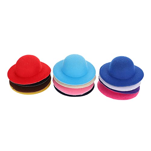 LALADEFIEE 12Stücke Mini Hüte für Puppen und Dekoration Stoffhüte für DIY Bastelarbeiten Fotorequisiten und Kreative Szenen von LALADEFIEE