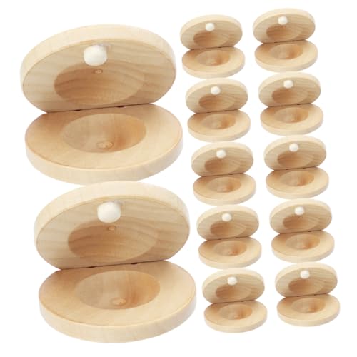 LALADEFIEE 12Stücke Teiliges Holz Kastagnetten für Robuste Musikinstrumente zur Frühen Musikalischen für Spaß LALADEFIEE 12Stücke Teiliges Holz Kastagnetten für Robuste Musikinstrumente zur Frühen Musikalischen für Spaß von LALADEFIEE