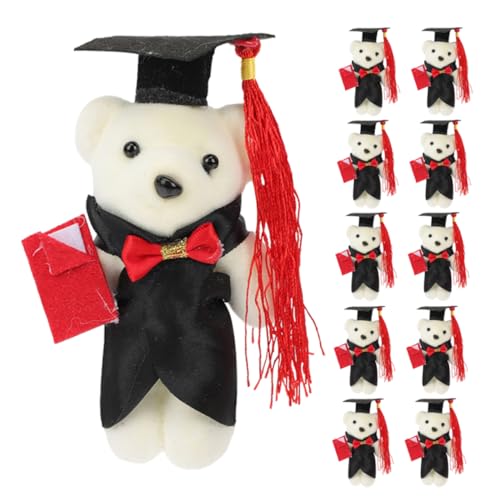 LALADEFIEE 12pcs Abschlussplüsch Bärenspielzeug Abschlusssaison Animal Abschluss Tier Doll Graduierung Bären Abschluss Zeremonie Bärenpuppe von LALADEFIEE