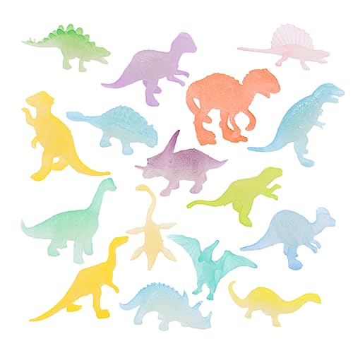 LALADEFIEE 16 Stück Teiliges Leuchtende Dinosaurier Figuren Kleine Glow in Dark Dino Spielzeuge Realistische Modelle für Jungen und Mädchen Pädagogisch zu Geburtstag und Halloween von LALADEFIEE
