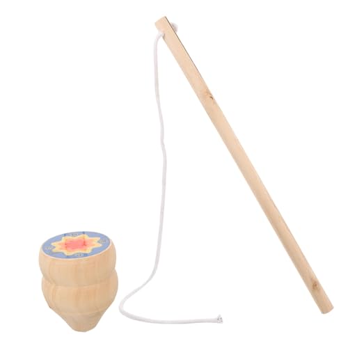 LALADEFIEE 1Satz Holzkreisel Traditionelles Rotierendes Gyroskop aus Holz für Erwachsene Fördert Hand Auge Koordination Langlebig und Sicher für Kreative Spielstunden von LALADEFIEE