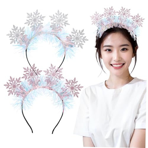 LALADEFIEE 2 Glitzerndes Schneeflocken Haarreif aus Filz für Weihnachten Party Festival Bequem Strapazierfähig Festlicher Kopfschmuck in Silber LALADEFIEE 2 Glitzerndes Schneeflocken Haarreif aus Filz für Weihnachten Party Festival Bequem Strapazierfähig Festlicher Kopfschmuck in Silber von LALADEFIEE
