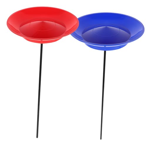 LALADEFIEE 2 Sätze Jonglierteller und Stäbe Juggling Kit mit Rotierenden Teller Akrobatik Requisiten für Erwachsene Zirkus Performance Rot Blau von LALADEFIEE