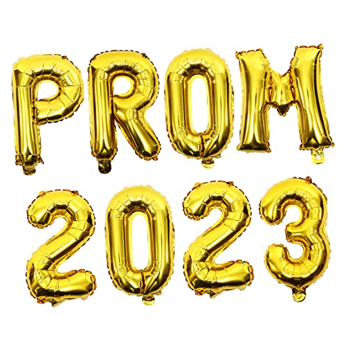 LALADEFIEE 2 Sätze Prom Folienballons Aluminiumfolie Goldfarben Dekorative Partyballons für Abschlussfeier Raumdeko Leicht zum Aufhängen Fenster Wand Tür von LALADEFIEE
