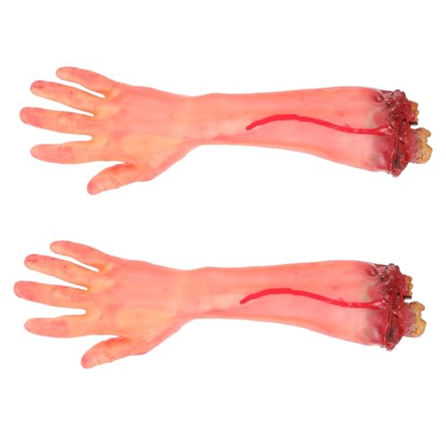 LALADEFIEE 2 Stck. Teiliges Realistische Halloween-deko Abgetrennte Blutige Hände aus Stabilem Material Leichte Gruselige Requisiten für Party Cosplay Haunted House Lange Haltbarkeit von LALADEFIEE