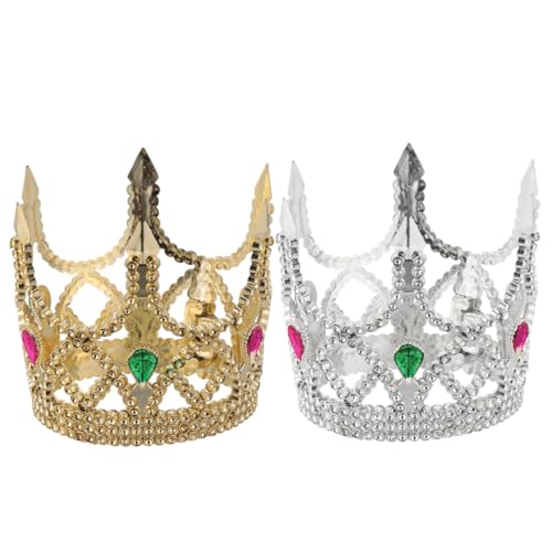 LALADEFIEE 2 Stück Halloween König Krone Kunststoff Kronen Silber Gold Retro Kopfschmuck für Party Cosplay und Kostüm Verstellbar Leicht für Tanz Themenveranstaltungen LALADEFIEE 2 Stück Halloween König Krone Kunststoff Kronen Silber Gold Retro Kopfschmuck für Party Cosplay und Kostüm Verstellbar Leicht für Tanz Themenveranstaltungen von LALADEFIEE