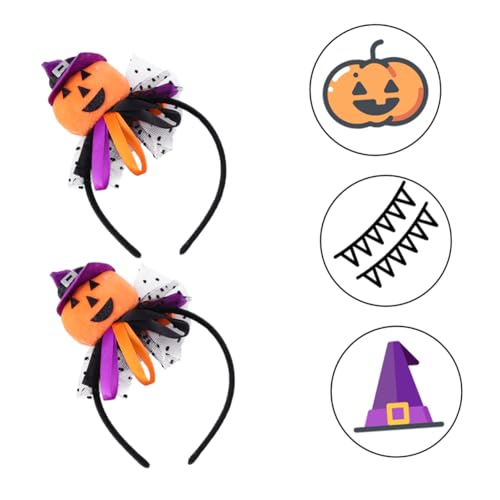 LALADEFIEE 2 Stück Lustige Halloween Haarreife mit Kürbis und Spinnennetz Stabile und Materialien Gruselige Kopfschmuck Accessoires für Erwachsene für Kostümpartys und Festtage von LALADEFIEE