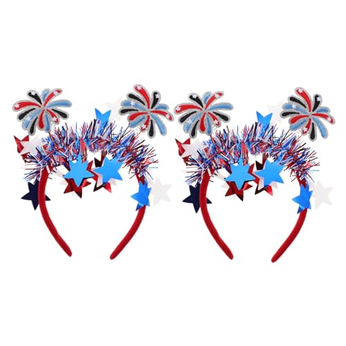 LALADEFIEE 2 Stück Patriotic Haarreifen für Frauen Leichtes Stirnband mit Amerikanischer Flagge Rot Weiß Blau Komfortabel für Unabhängigkeitstag Barbecue Parade und Party LALADEFIEE 2 Stück Patriotic Haarreifen für Frauen Leichtes Stirnband mit Amerikanischer Flagge Rot Weiß Blau Komfortabel für Unabhängigkeitstag Barbecue Parade und Party von LALADEFIEE
