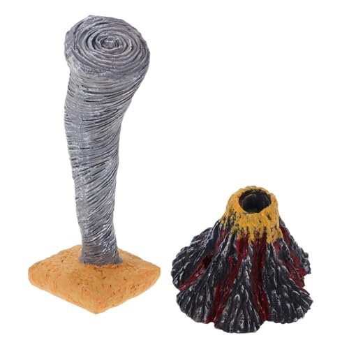 LALADEFIEE 2 Stück Realistisches Tornado-Modell aus Resin für naturgetreue Simulation von Vulkanausbrüchen und Wirbelstürmen Stabile Tisch-Dekoration Pädagogisches Naturkatastrophen- und von LALADEFIEE