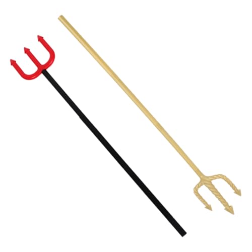 LALADEFIEE 2 Stücke Kunststoff Dämon Pitchfork Halloween Prop Für Cosplay Party Teufel Kostüm Zubehör Dämon Pitchfork Für Erwachsene Und Kinder von LALADEFIEE