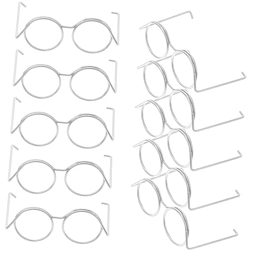 LALADEFIEE 20 Stück Teiliges Mini Brillenset für Puppen Stabile Metallfassung Silberfarbene Miniaturbrillen Puppenzubehör und DIY Deko für Puppenhaus Kreative Accessoires für Puppenliebhaber von LALADEFIEE