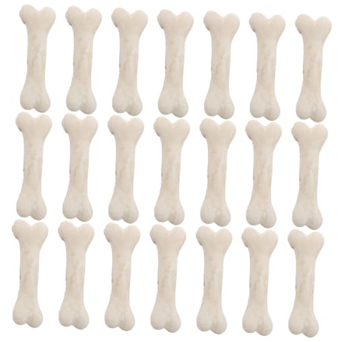 LALADEFIEE 20 Stück Teiliges Mini Skelettknochen Harz Detailgetreue Realistische Miniatur hundeknochen für DIY Bastelarbeiten Mikro Dekorationen und Halloween Party Zubehör von LALADEFIEE