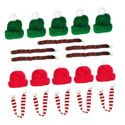 LALADEFIEE 20 Stück Teiliges Miniatur-weihnachtsmützen Schal- Gestrickt Rot-grün Mützen Schals Festliche Deko für Weihnachtsbaum Flaschen Diy-basteln Party Zubehör LALADEFIEE 20 Stück Teiliges Miniatur-weihnachtsmützen Schal- Gestrickt Rot-grün Mützen Schals Festliche Deko für Weihnachtsbaum Flaschen Diy-basteln Party Zubehör von LALADEFIEE