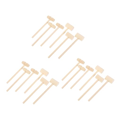 LALADEFIEE 20Stücke Mini Holzhammer Griff Hämmer für Kreative Bastelprojekte und Schokoladenpartys Sicher und Ergonomisch von LALADEFIEE