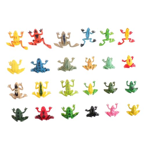 LALADEFIEE 24 Stück Teiliges PVC Frosch Modellspielzeug Realistische Kleine Froschfiguren Wasserfest Bunte Miniatur Frösche für Dekoration von Dschungel und Klassenzimmer LALADEFIEE 24 Stück Teiliges PVC Frosch Modellspielzeug Realistische Kleine Froschfiguren Wasserfest Bunte Miniatur Frösche für Dekoration von Dschungel und Klassenzimmer von LALADEFIEE