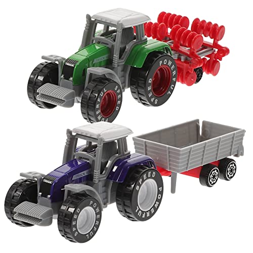 LALADEFIEE Landwirtschaftliche Fahrzeugmodelle Spielzeugtraktor Aus Kunststoff LKW-Modell Für Kinder Technisches Autospielzeug Fahrzeugspielzeug Mit Trägheitsantrieb von LALADEFIEE