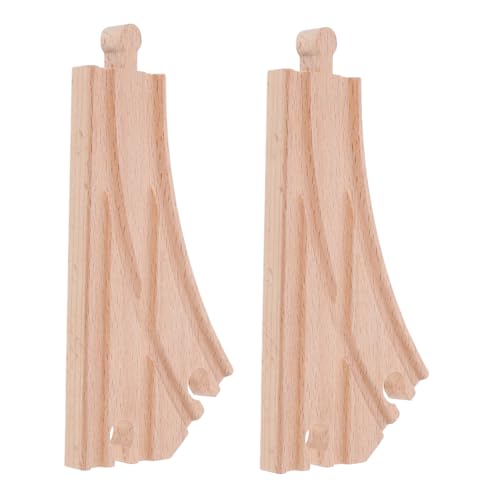 LALADEFIEE 2pcs Hölzerne Zugstrecke Expansion Gebogener Schalter Track Multidirektionaler Schalter Tracks Holzstrecke Zubehör Für Die Haupttreue Kompatibel von LALADEFIEE