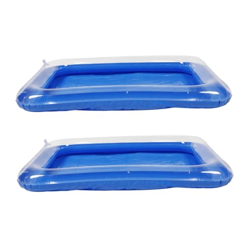LALADEFIEE 2pcs Puppe Aufblasbare Pool Puppenhaus Sommerzubehör Puppe Pool Wasserspieltisch Doll Blasbar Pool Floaties Tablett Pool Spielzeug Für Kinder von LALADEFIEE