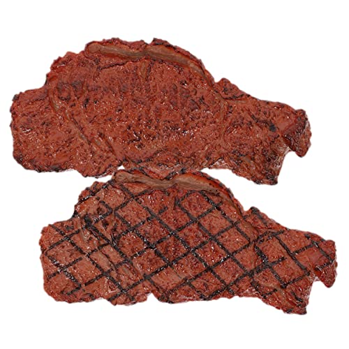 LALADEFIEE 2stücke Gefälschtes Steak Modell Für Fotografie Künstliche Steak Requisiten Aus Hochwertigem Material Spielzeug Für Junge Mädchen-Rollenspiel Geeignet Für Heimbüro- Und von LALADEFIEE