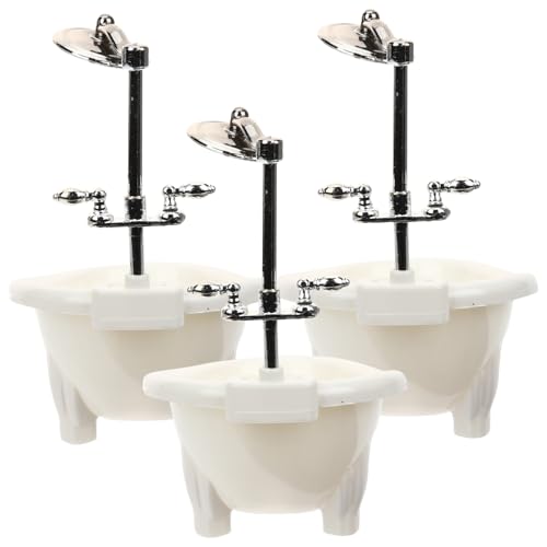 LALADEFIEE 3 Stück Miniatur Puppenbadewanne aus Kunststoff Detailreiches Puppenhaus Zubehör Geeignet für Miniaturmöbel Dekoration im Puppenhaus LALADEFIEE 3 Stück Miniatur Puppenbadewanne aus Kunststoff Detailreiches Puppenhaus Zubehör Geeignet für Miniaturmöbel Dekoration im Puppenhaus von LALADEFIEE